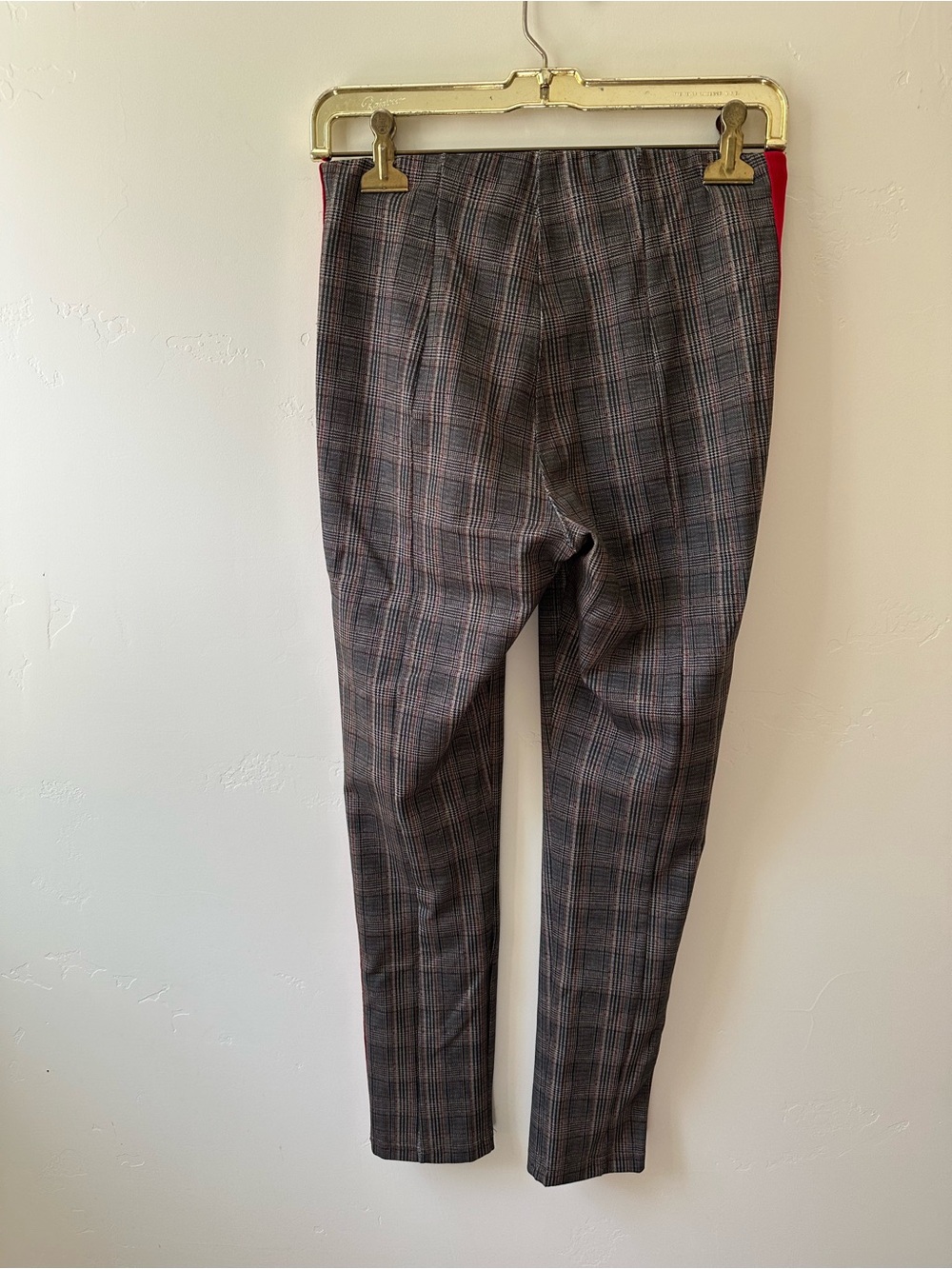SANCTUARY Speedway Side Stripe Plaid Ankle Pants in Tan / Gray Size Small - Picture 2 of 4